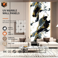 Panneau mural décoratif moderne imperméable, ignifuge B1, en PVC, imitation pierre, pour hôtels et bureaux, revêtement mural en marbre UV