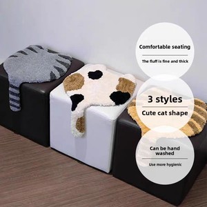 Cat-Shaped Shoe-Changing Stool Cushion-Stylish Commercial Decor for Retail Spaces Cold-Proof Velvety Flocking <b>Chair</b> <b>Pad</b> - Product Image 1