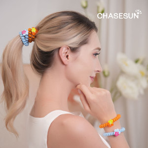 Telephone <b>Cord</b> Hair Tie With Flower Charm High <b>Elasticity</b> For Casual Wear Sweet Style Fresh And Simple Design - Product Image 3