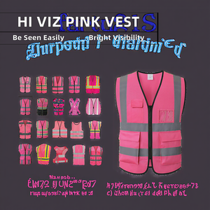 Gilet ad Alta Visibilità con Zip per Donne, Ampia Selezione di Giacche Riflettenti Rosa, Gilet da Lavoro ad Alta Visibilità per <span class=keywords><strong>Geometri</strong></span> - Product Image 2