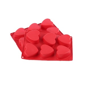 Red Heart Shaped Silicone <b>Cake</b> <b>Mold</b> 6 Cavity Baking <b>Mold</b> For Mousse And <b>Cake</b> Making - Product Image 1