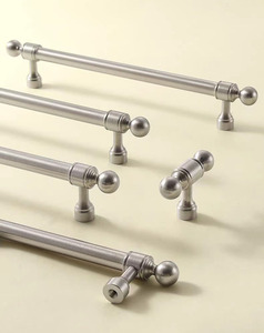 Poignée de meuble en laiton massif nickel brossé pour armoires de cuisine, placards et tiroirs – Offre Spéciale - Product Image 5