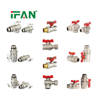 Robinet à boisseau sphérique en laiton IFAN PN40 1/2" 3/4" 1" BSP NPT, raccord de plomberie pour l'eau