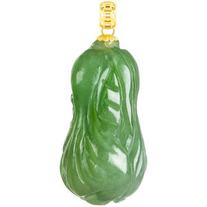 Colgante de Jade Hetian Natural con Diseño de Repollo y Cien Riquezas, Incrustaciones de Oro de 18K, Joyería Femenina de Moda Sencilla, Certificado de Tasación D834 - Product Image 1