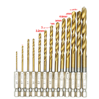 13 pièces de forets hélicoïdaux en acier à haute teneur en carbone M35, finition oxyde noir, 1,5-6,5 mm, manche hexagonal, perceuse électrique, perceuse pneumatique
