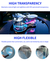 Écran LED holographique transparent P3.91P6.25 invisible 3D à installer sur verre, affichage flexible en grille pour fenêtres, haute définition