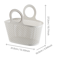 Panier de rangement portable carré en PP durable, style japonais, avec poignée, écologique, pour salle de bain et cuisine, drainant, étanche et léger