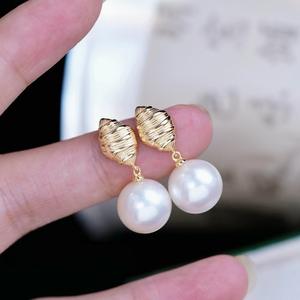 Accesorios de Plata S925 para DIY, Bandeja Vacía para Perlas con Cuentas Redondas de 9-13 mm, 22304, Joyería de Plata Simple, Pendientes - Product Image 5