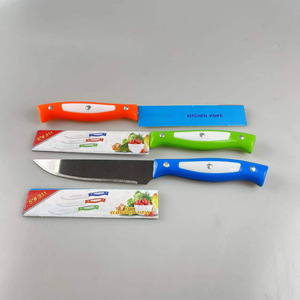 Stainless Steel Knife Set 6 Inch 3 Piece Colorful Handle Kitchen Fruit Vegetable Cutter Straight Edge Polished Blade - Product Image 2