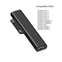 Adaptateur de câble de charge USB-C pour Surface Connect, compatible avec chargeur PD 15V 3A, compatible avec Surface Pro 3/4/5/6/7