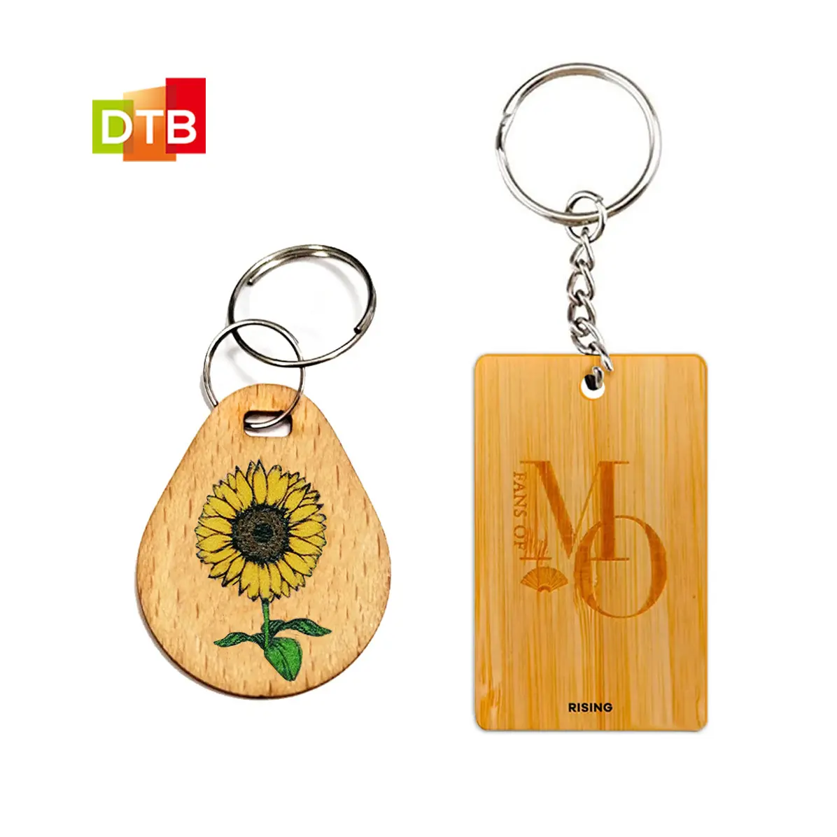 Customized Bamboo/Wood NFC/RFID key chain Laser Engraved Nfc hotel key cards