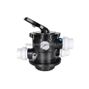 Customized Black Multiport Valve Sand Filter Control Valve Silica Self Cleaning Polyester Fiber Pool Sand Filter For Swimming