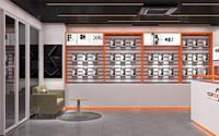 Magasin de réparations et réparations de téléphones portables sur mesure Vitrine murale pour étui de téléphone électronique Design d'intérieur pour magasin de téléphonie mobile