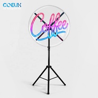 Ventilateur holographique 3D avec projecteur LED, boîte lumineuse publicitaire holographique avec couvercle en acrylique et support au sol pour bar, café