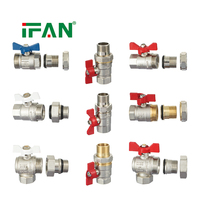 Robinet à boisseau sphérique en laiton IFAN 1/2"-1-1/4" PN40 fileté BSP NPT pour coupure d'eau en plomberie