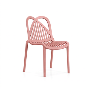 Chaise de salle à manger en plastique à lattes résistante aux intempéries pour l'extérieur |   Meubles pour la maison et les restaurants USA |   Livraison aux États-Unis disponible - Product Image 1