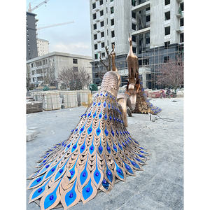 J071 304 Extérieur Hôtel Bâtiment Décoration En Acier Inoxydable Métal Animal Paon Sculpture - Product Image 3