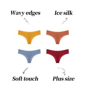 <span class=keywords><strong>Tanga</strong></span> Invisibili Senza Cuciture Private Label Bikini Perizoma Personalizzato da Donna Mutandine Intimo Perizoma Senza Cuciture Logo con Lettere Personalizzate Seta di Ghiaccio - Product Image 3