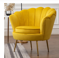 Canapé moderne en velours rose Fauteuil de loisir pieds dorés pour manger en plein air Hôtel Vente directe d'usine Tissu rempli de coton
