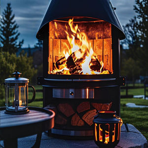 Barbecue da Esterno <span class=keywords><strong>per</strong></span> Campeggio, <span class=keywords><strong>Griglia</strong></span> <span class=keywords><strong>per</strong></span> Arrostire Carne, Braciere, <span class=keywords><strong>Griglia</strong></span> a Legna e Carbone, Stufa a Legna, Caminetto Verticale a Legna - Product Image 5