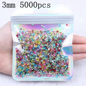 Offre Spéciale – Strass en résine brillants de 3 mm, 5000 pièces, à dos plat, non thermocollants, pour chaussures, nail art, confection 3D de vêtements et robes - Product Image 2