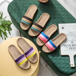 Sandalias de Verano para el Hogar, de Suela Gruesa, Tejidas <span class=keywords><strong>en</strong></span> Mimbre, Transpirables, Antideslizantes, Absorbentes del Sudor, con Bloques de Color, para Hombre y Mujer - Product Image 3