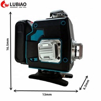 Niveau laser auto-nivelant 3D/4D 12/16 lignes horizontales et verticales avec télécommande, compatible avec les batteries d'outils au lithium