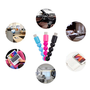 Wholesale 23cm Creative USB <strong>Data</strong> Sync Charging <strong>Cable</strong> Bracelet with Wearable Colorful Beads for <strong>IOS</strong> Durable Metal Material - Product Image 5