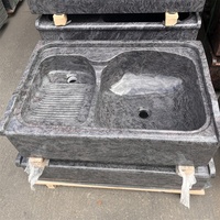 Évier de buanderie en granit naturel pour la décoration extérieure du jardin, lavabo en pierre naturelle pour la maison et l'hôtellerie