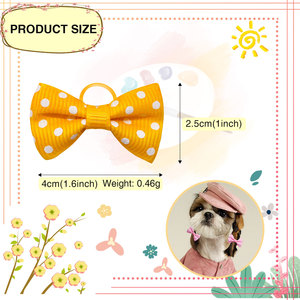 Nouvelle vague Point arc cheveux corde coiffure coton accessoires pour animaux de compagnie pour chiens et chats imprimé motif Animal Bandanas et chapeaux - Product Image 5
