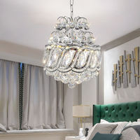 Lustre en cristal argenté classique brillant au design créatif, lampe suspendue moderne pour salon et chambre à coucher