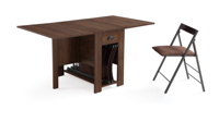 Ensemble table à manger console transformable de style moderne petites chaises pliantes extensibles et pliantes en bois tiroirs peu encombrants
