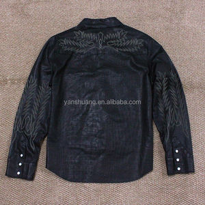 Bomber invernale indiano G1 in vera <span class=keywords><strong>pelle</strong></span> ricamata da uomo <span class=keywords><strong>giacca</strong></span> <span class=keywords><strong>di</strong></span> <span class=keywords><strong>pelle</strong></span> <span class=keywords><strong>di</strong></span> pecora nera abbronzata arancione - Product Image 2