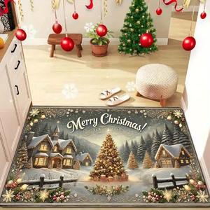 Tapete Navideño Rectangular para Interiores, de Fibra de Poliéster, con Patrón Tradicional, Decoración Navideña de Alta Calidad - Product Image 3