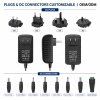 Adaptateur secteur 12V 2A, alimentation à découpage AC/DC 24W 100-240V, prises US EU UK AU pour CCTV, bande LED, routeur, OEM, faible MOQ