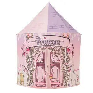 Kızın pembe prenses kale çocuk çadırı çocuk oyun kolay kurulan çadır ev