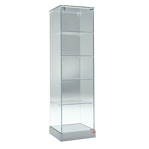 Vitrina de Vidrio Hz de 53x46x180cm con 4 Estantes y Puerta con Cerradura para Exhibición de Artículos - Product Image 1