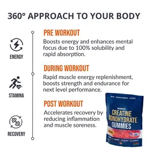 Suplemento Deportivo de Creatina en Gomitas <span class=keywords><strong>American</strong></span> TK Optimal 120, para el Desarrollo Muscular en Adultos, OEM Disponible - Product Image 3