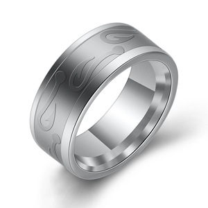 Anillo de acero inoxidable de 8 mm con diseño de gancho, forma geométrica, joyería unisex, regalo para hombres y mujeres - Product Image 2