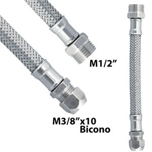 Manguera flexible de acero inoxidable con bicono macho 50cm 1/2 X bicono 10 para torneado de herramientas - Product Image 2
