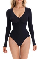 Nouvelle Faja Sculptante pour Femme avec Fermeture Éclair Antidérapante, Manches Longues, Confort Chaude, Effet Sculptant Ventre Plat, Coupe Sexy et Audacieuse, Une Pièce