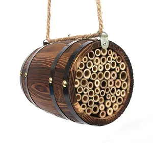 New design natural wooden insect house, insect hotel, bee house for hanging outside