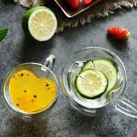 뜨거운 판매 창조적 인 선물 이중 벽 저항 차 맥주 심장 모양의 컵 사랑 커피 머그 투명 유리 머그
