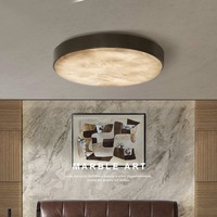 Plafonnier LED moderne en albâtre, design rond en marbre pour salon, chambre à coucher, bureau, balcon, vestiaire, décoration, base en laiton