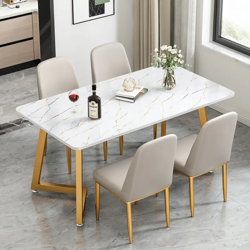 Многофункциональный обеденный стол из стали и дерева для маленькой квартиры, обеденный стол для современного обеденного стола