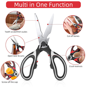 Heavy-Duty Stainless Steel <b>Kitchen</b> Scissors with Protective Cover Household Chicken Shears Plastic Handle <b>Accessory</b> - Product Image 3