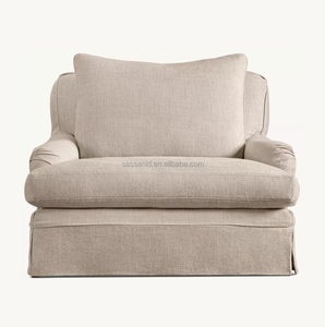 Silla Giratoria Clásica con Brazos Enrollados, Tapizada en Tela Inglesa, de Lujo y Confort, con Construcción de Encaje y Espiga, Estilo Sassanid OEM - Product Image 2