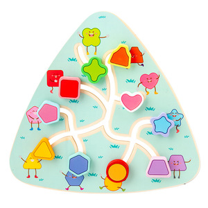 Juguete de Madera Personalizado de Fábrica, Rompecabezas de Laberinto Triangular, 4 Temas, Juego de Clasificación de Formas, Juego de Caminos, Juguete Educativo para el Desarrollo Cognitivo de los Niños - Product Image 1