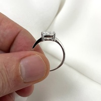 Bague de fiançailles et de mariage en diamant de laboratoire, argent sterling 925, certifiée IGI, CVD HPHT, plaqué or massif 18 carats, coupe princesse pour femme