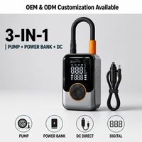 Cordless Tire Inflator 150PSI Portable Air Pump with Power Bank Digital Display Auto Shut Off 12V DC for Car Motorcycle Bicycle